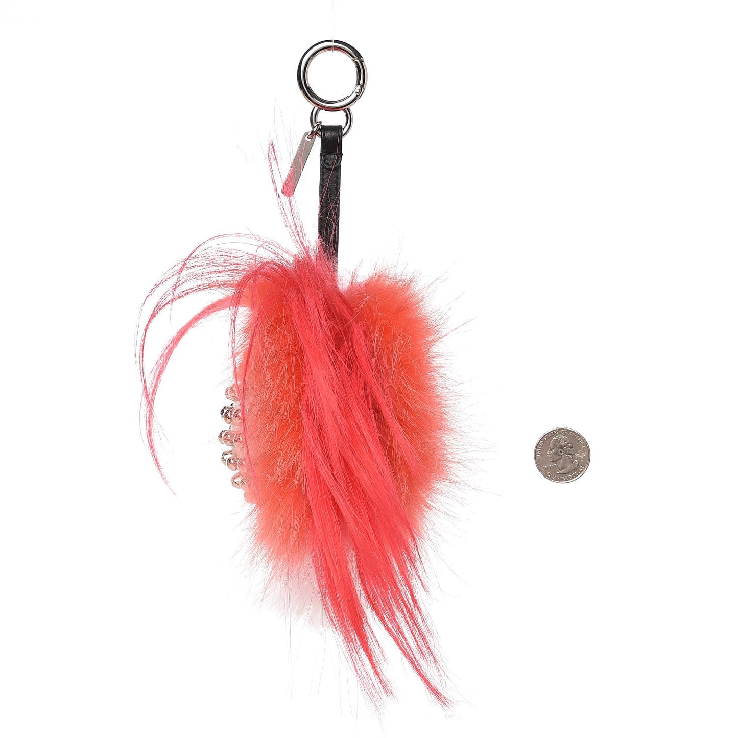 Lambskin Goat Fur Studded Punkarlito Bag Charm Azalea