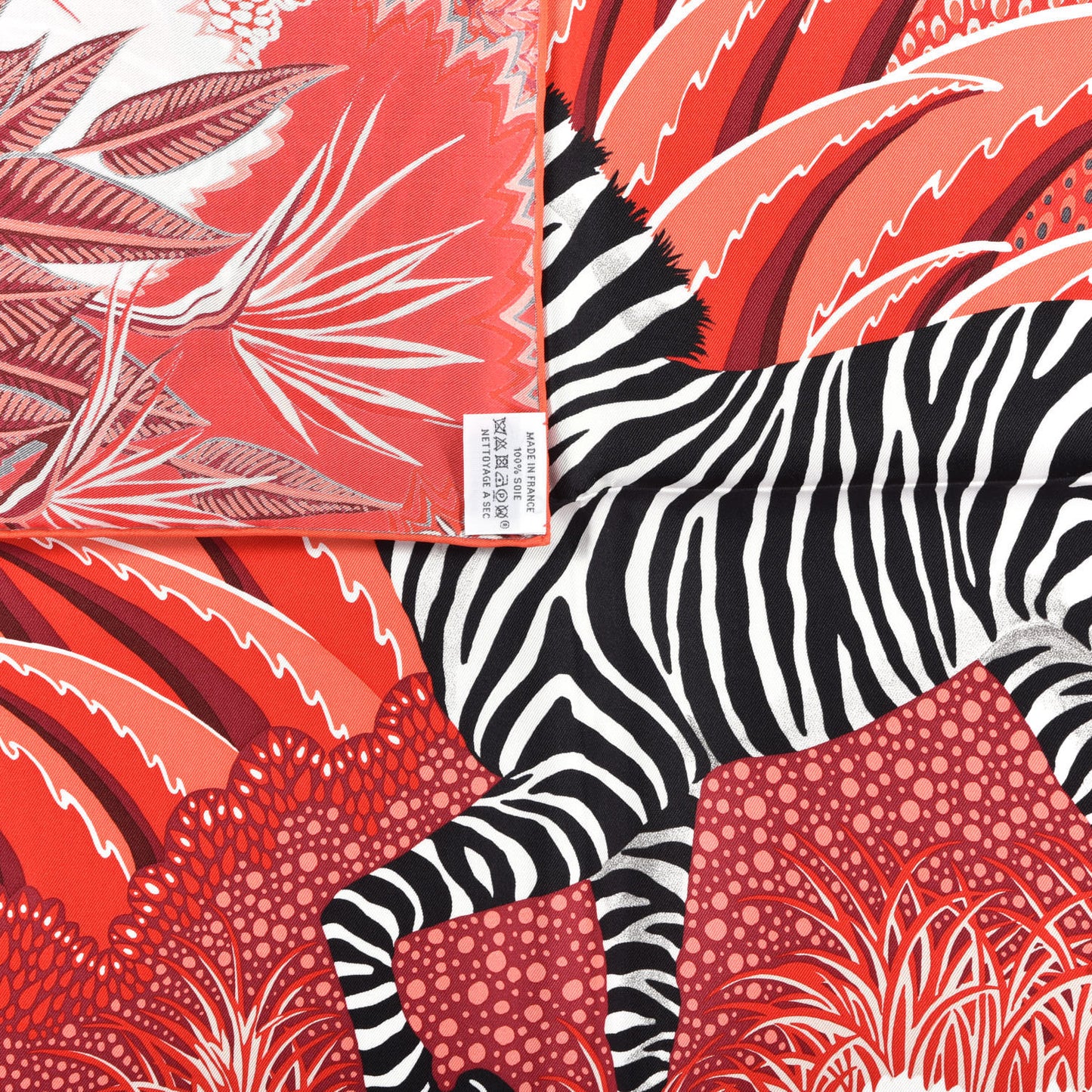 Silk Mountain Zebra Scarf 90 Rouge Corail Rose