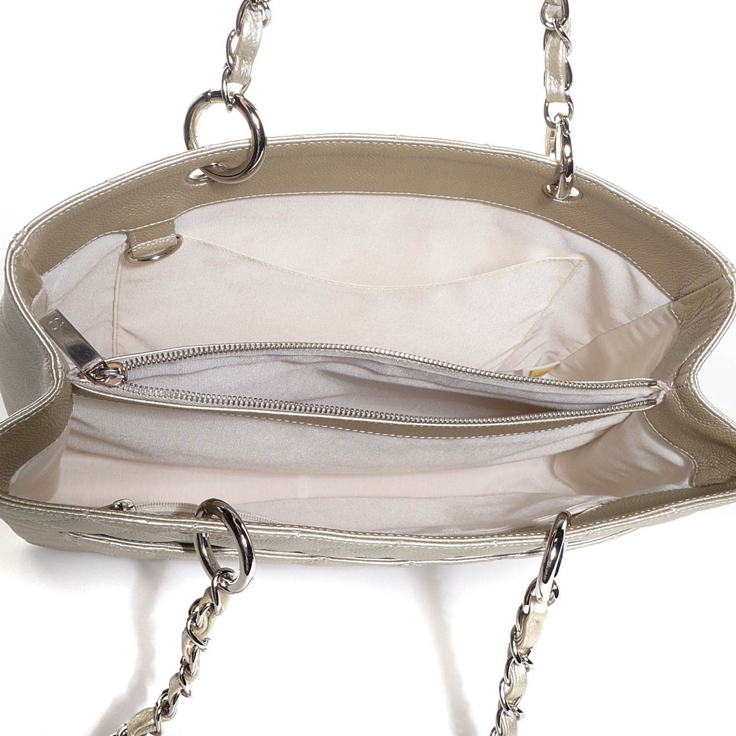 Chanel Caviar Quilted Grand Shopping Tote GST Light Gold 5 of 8