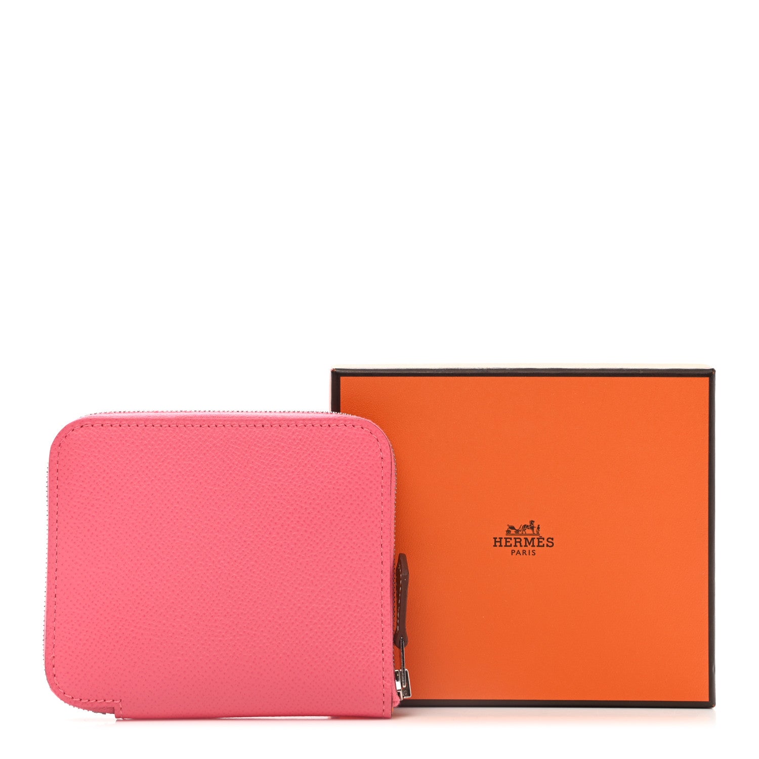Hermes Epsom Silk'In Compact Wallet Rose Azalee 9 of 9