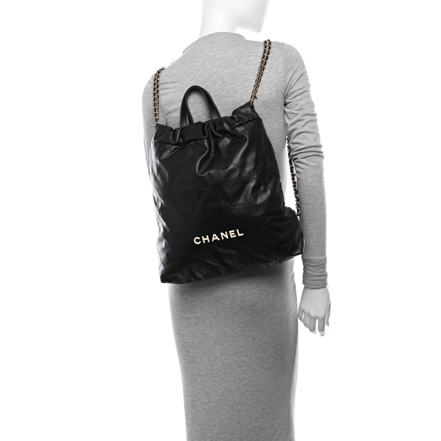Chanel Shiny Calfskin Quilted 22 Backpack Black 2 of 10
