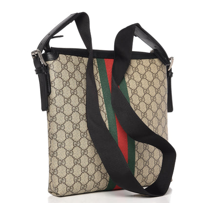 Gucci GG Supreme Monogram Web Messenger Bag Black 3 of 8
