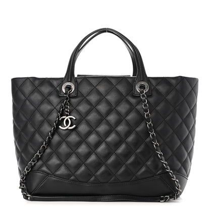 Chanel Calfskin Quilted Small Easy Shopping Tote Black 1 of 10
