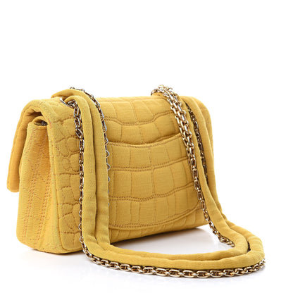Chanel Jersey Crocodile Reissue Flap Yellow 3 of 12