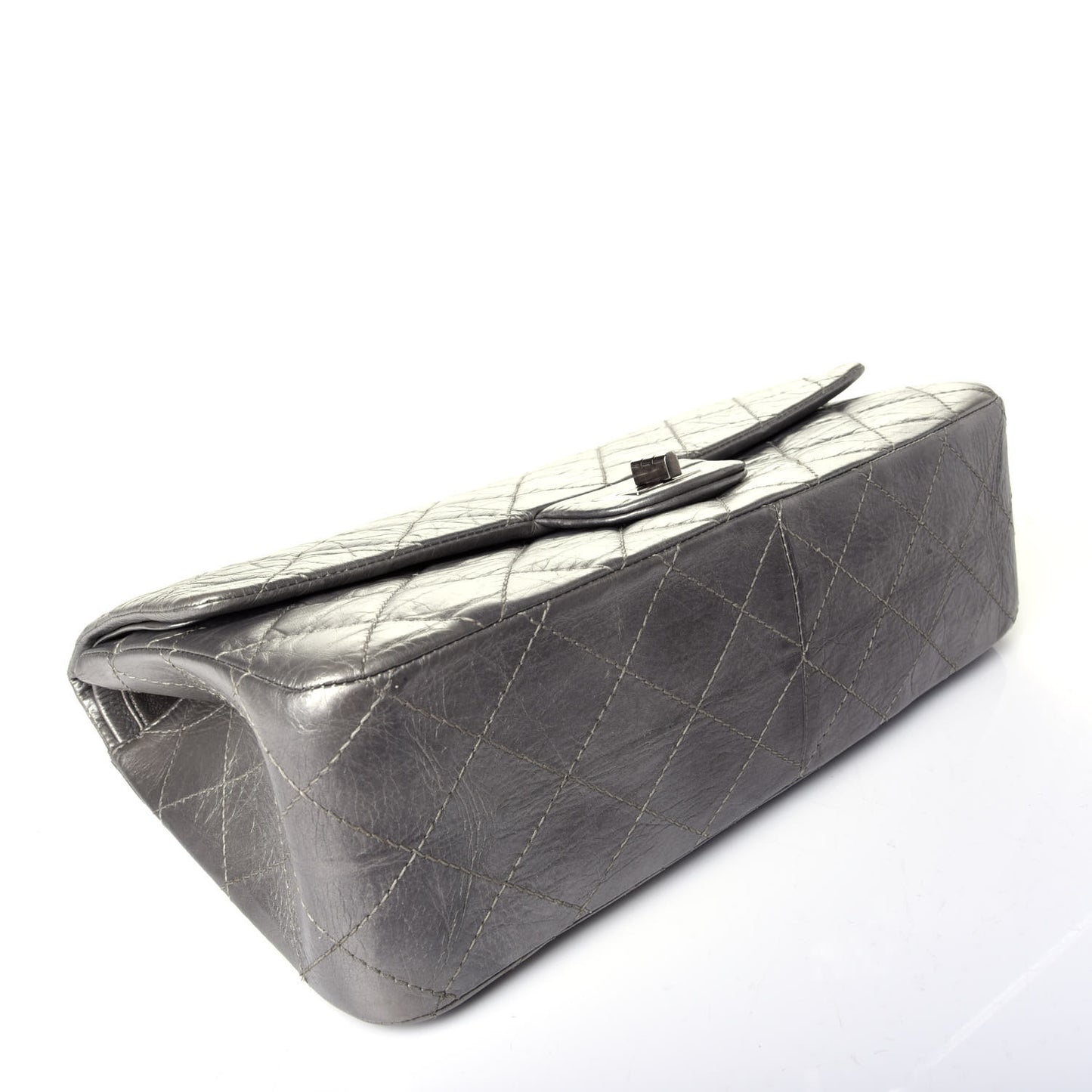 Metallic Aged Calfskin Quilted 2.55 Reissue 227 Flap Argent Fonce