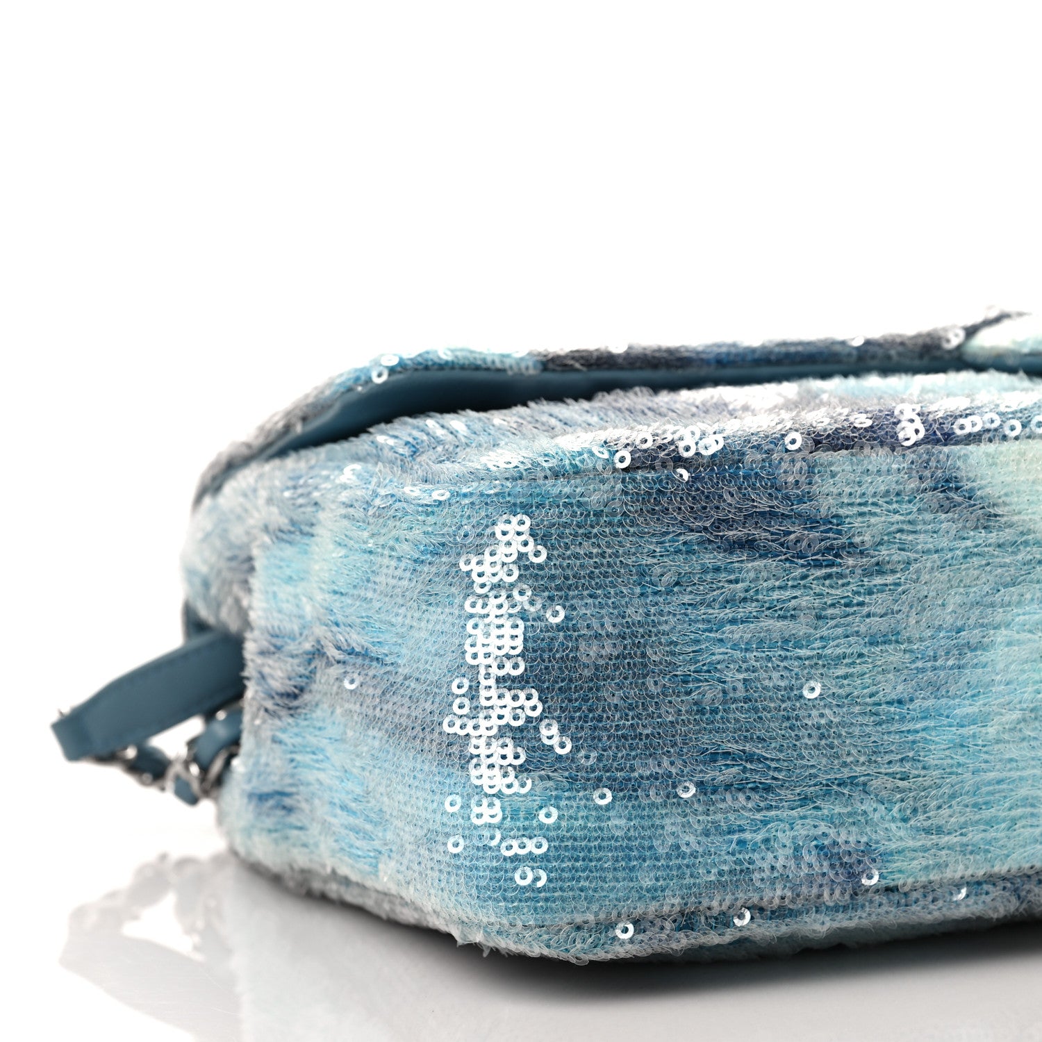 Chanel Sequin Large Waterfall Flap Light Blue 8 of 10
