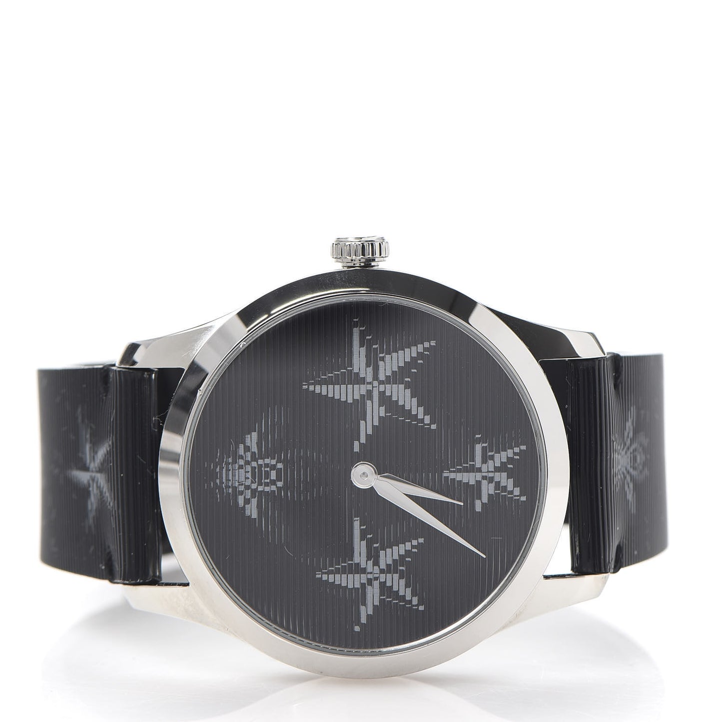 Stainless Steel Calfskin 38mm G-Timeless Bee Star Hologram Quartz Watch Black