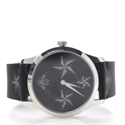 Gucci Stainless Steel Calfskin 38mm G-Timeless Bee Star Hologram Quartz Watch Black 3 of 8