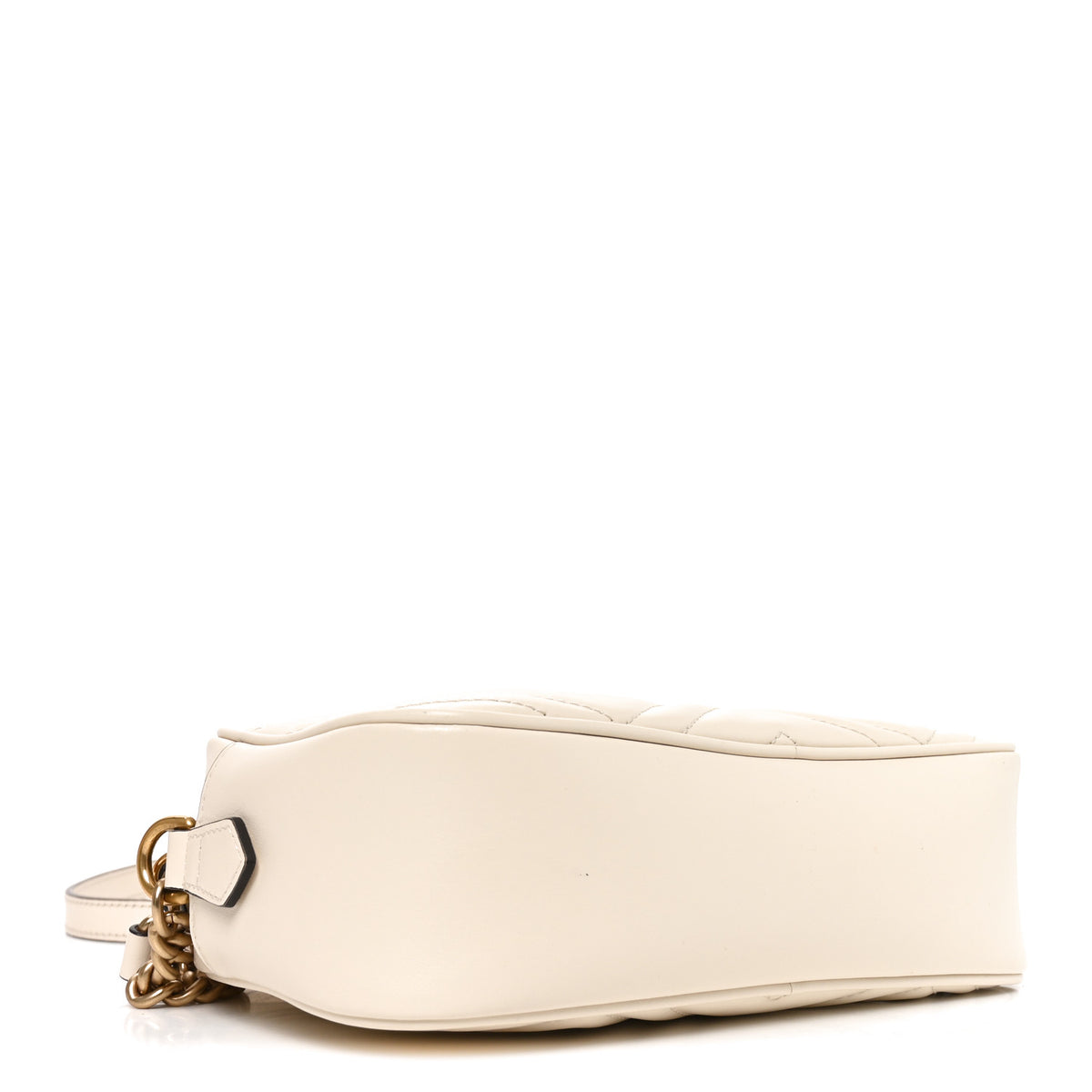 Calfskin Matelasse Small GG Marmont Chain Shoulder Bag White