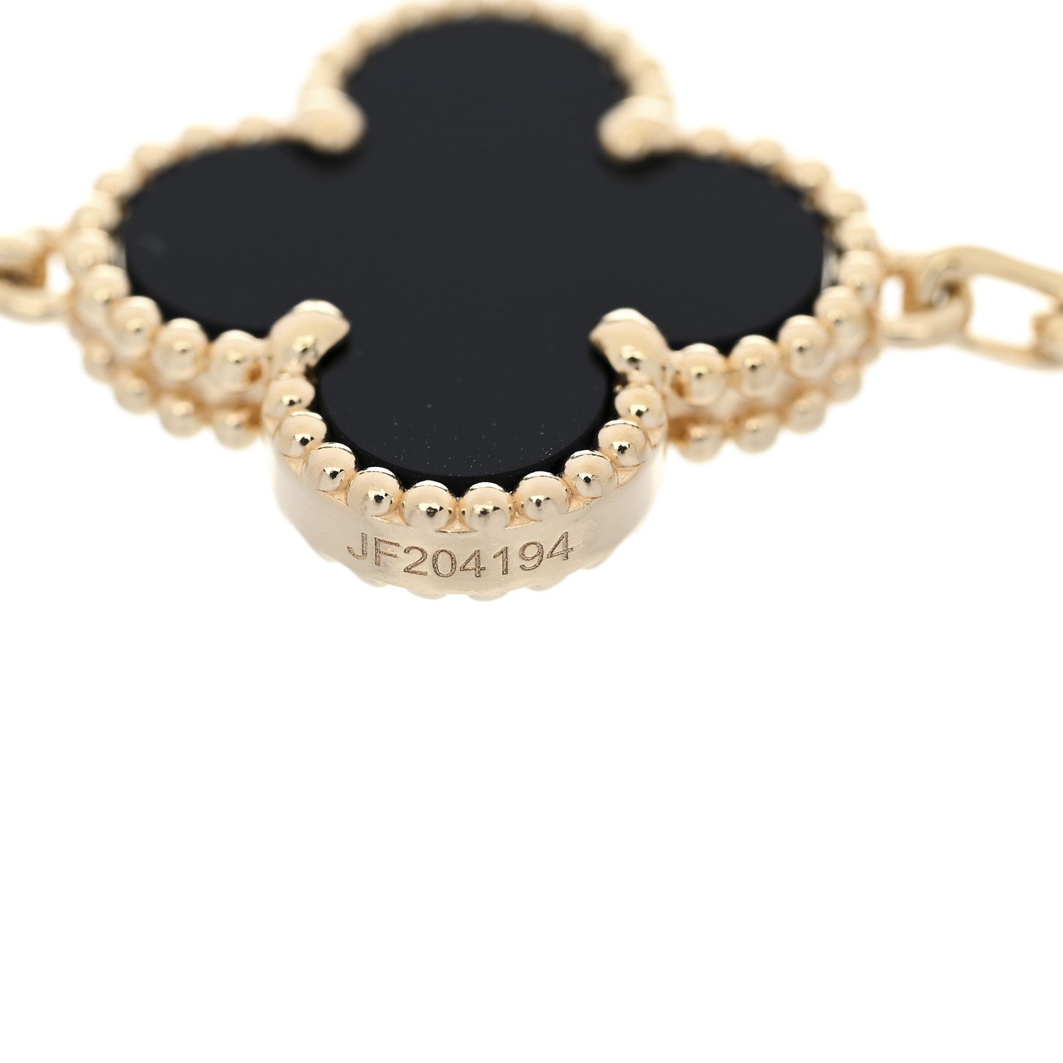 Van Cleef & Arpels 18K Yellow Gold Black Onyx 5 Motifs Vintage Alhambra Bracelet 5 of 6