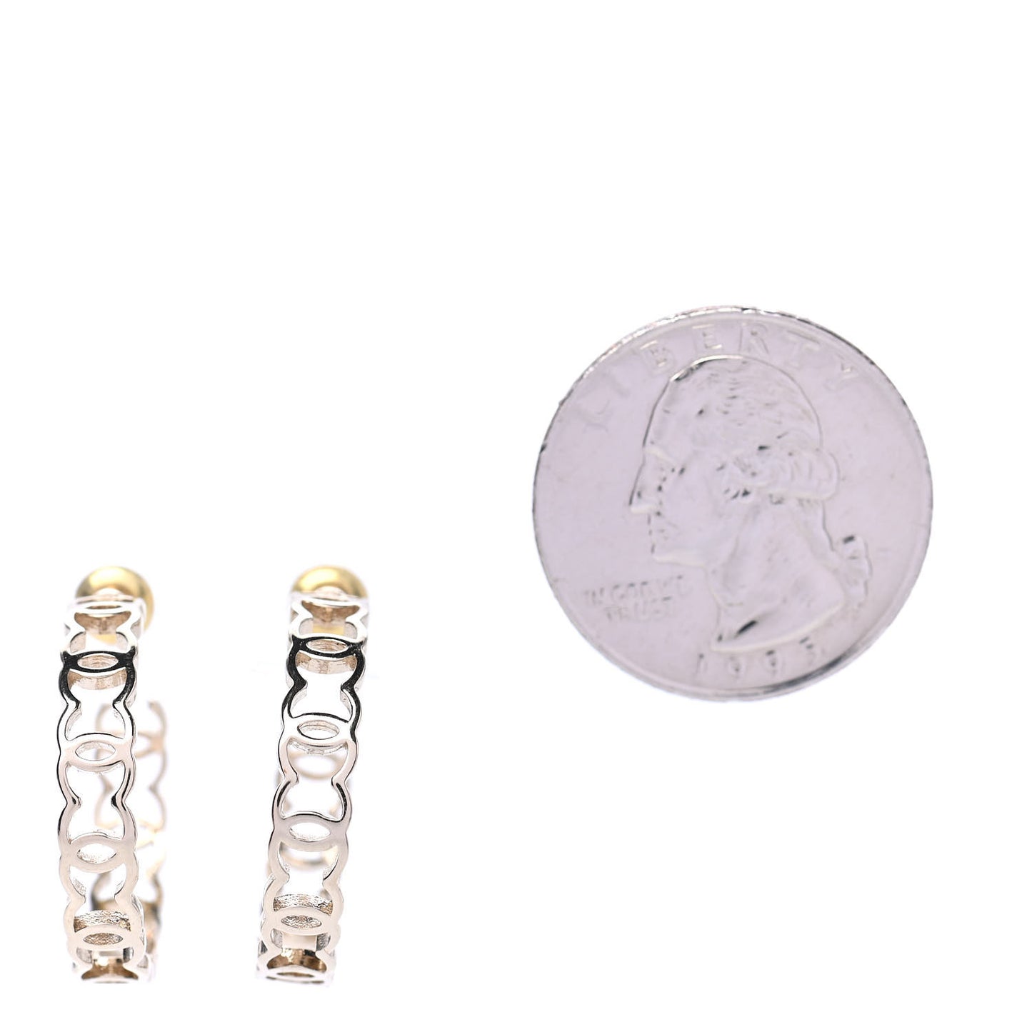 Metal CC Hoop Earrings Gold