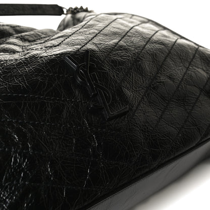 Saint Laurent Crinkled Calfskin Matelasse Monogram Niki Shoulder Bag Black 11 of 17