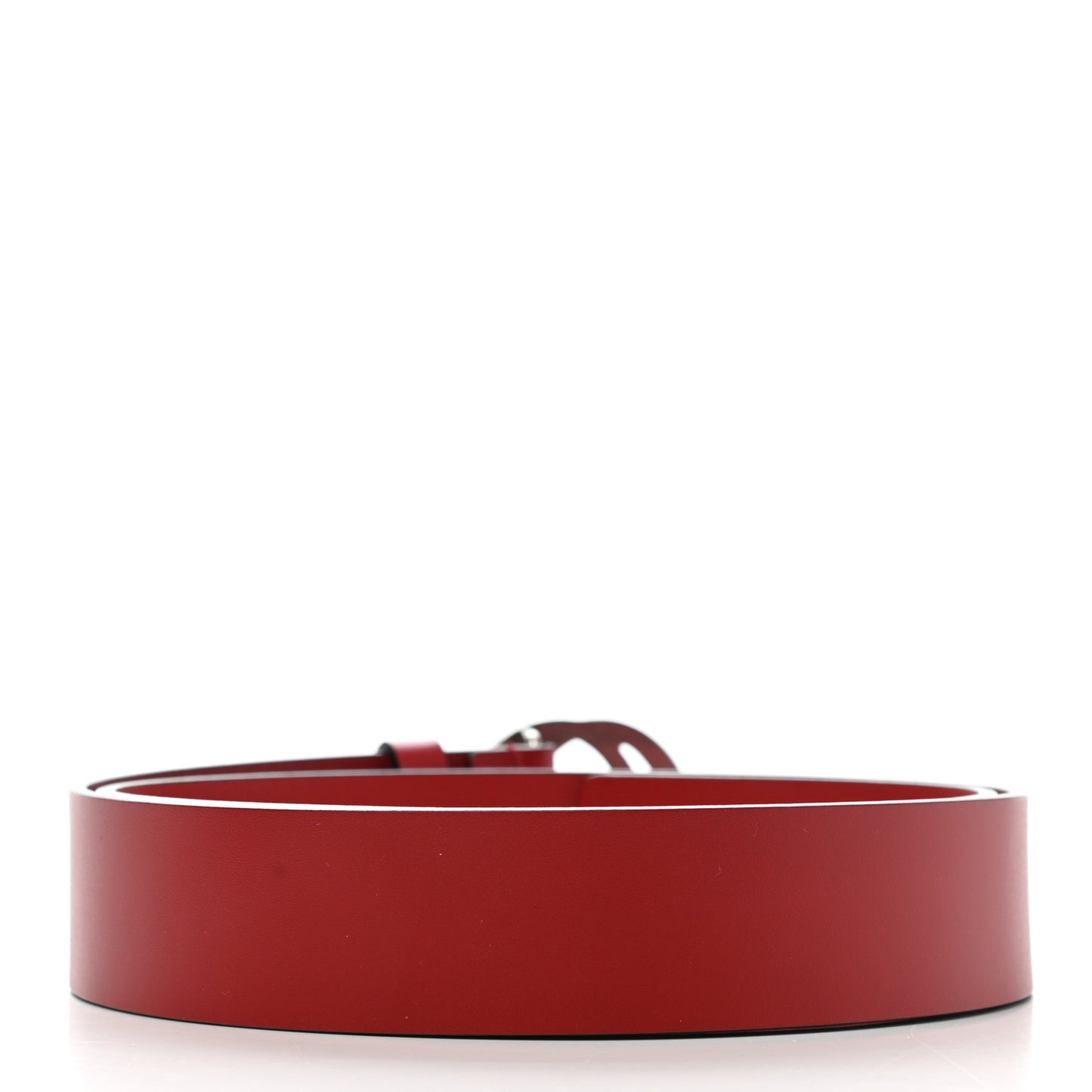 Selleria Calfskin Nickel Interlocking G 37mm Belt 95 38 Rosso