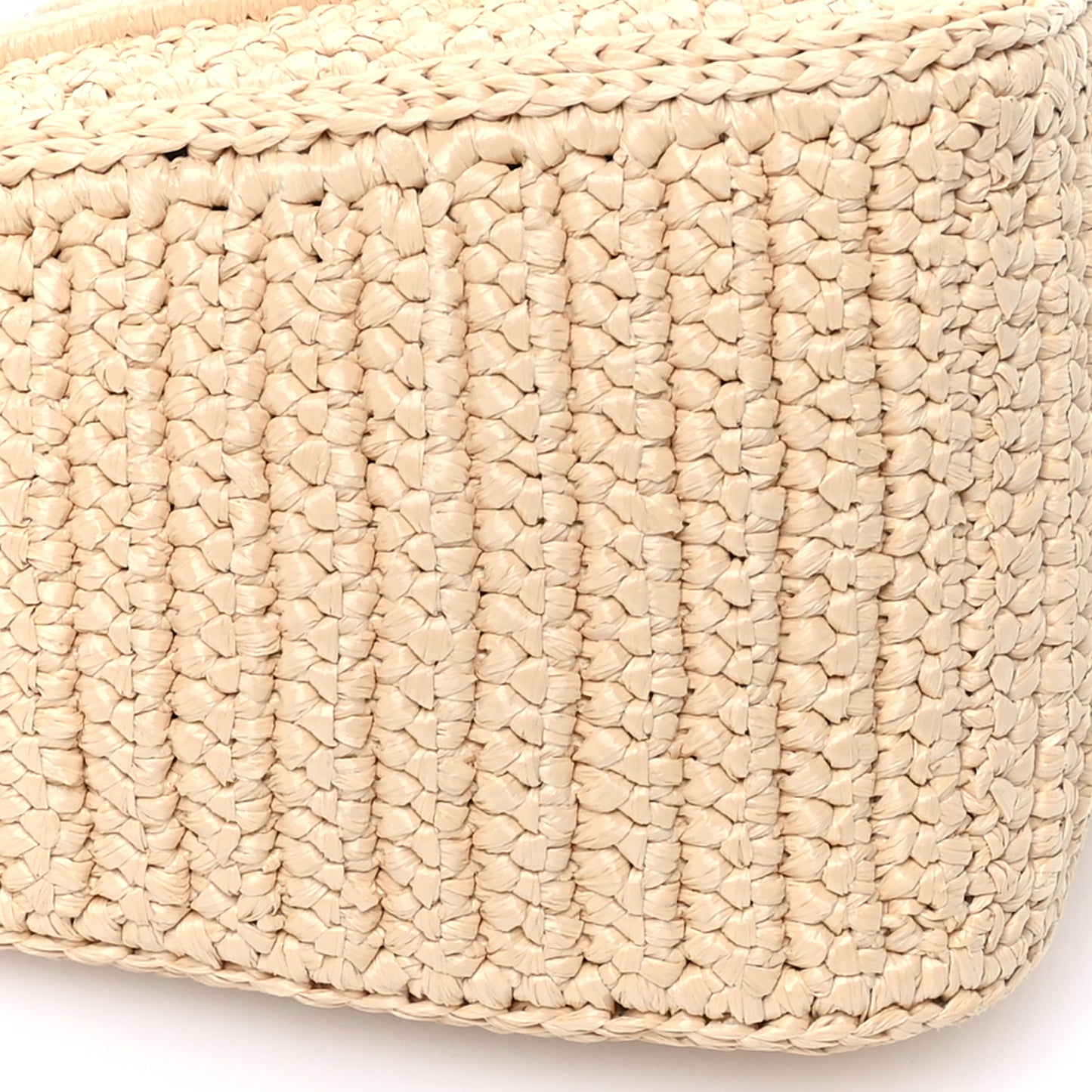 Yarn Raffia Effect Crochet Triangle Shoulder Bag Naturale