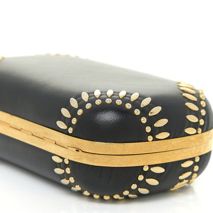 Alexander McQueen Nappa Studded Skull Box Clutch Black 6 of 16