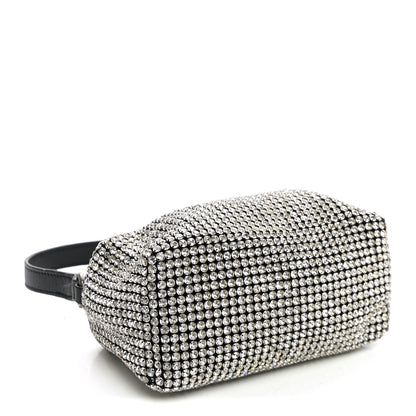 Alexander Wang Mesh Crystal Rhinestone Mini Heiress Pouch Black Silver 4 of 10