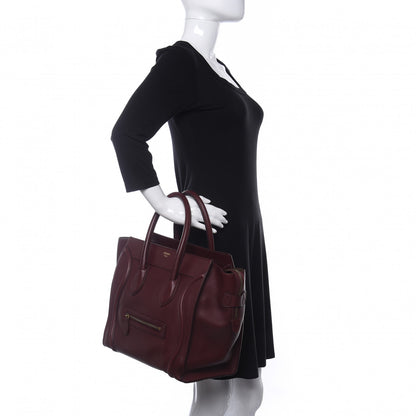 Celine Smooth Calfskin Mini Luggage Burgundy 2 of 9