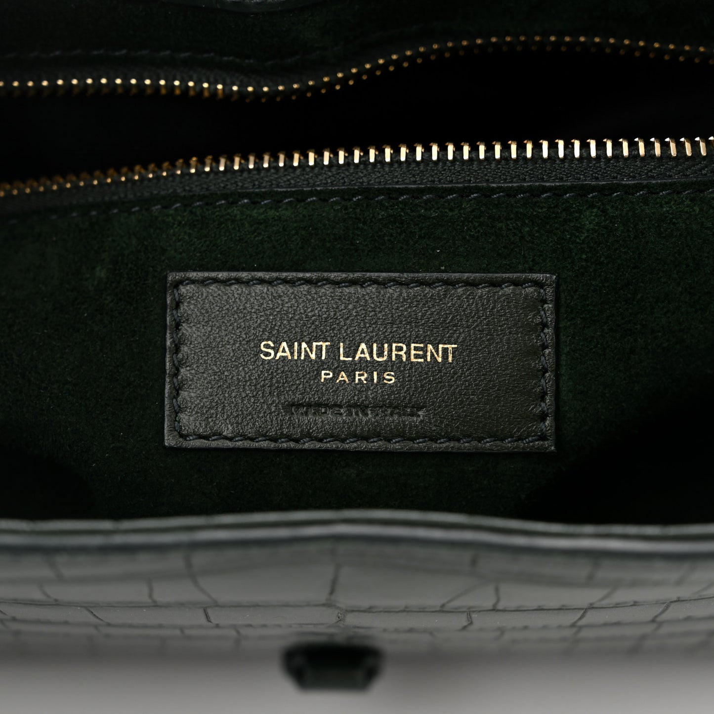 Calfskin Crocodile Embossed LE 5 A 7 Hobo Vert Fonce