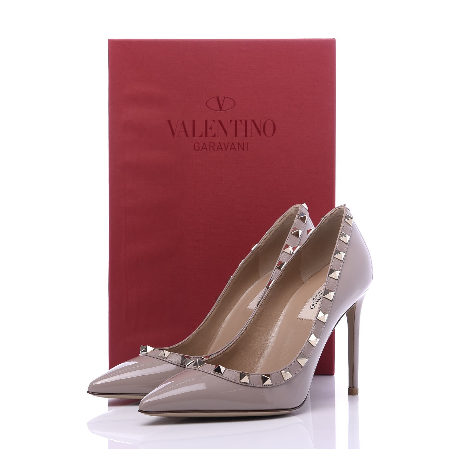 Valentino Garavani Patent Rockstud 100mm Pumps 37 Poudre 9 of 9