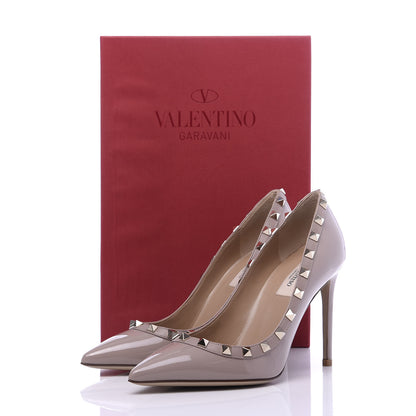 Valentino Garavani Patent Rockstud 100mm Pumps 37 Poudre 9 of 9
