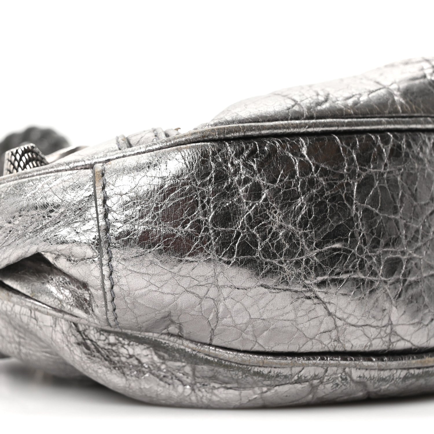 Balenciaga Metallic Agneau Arena Le Cagole Shoulder Bag XS Silver 9 of 10