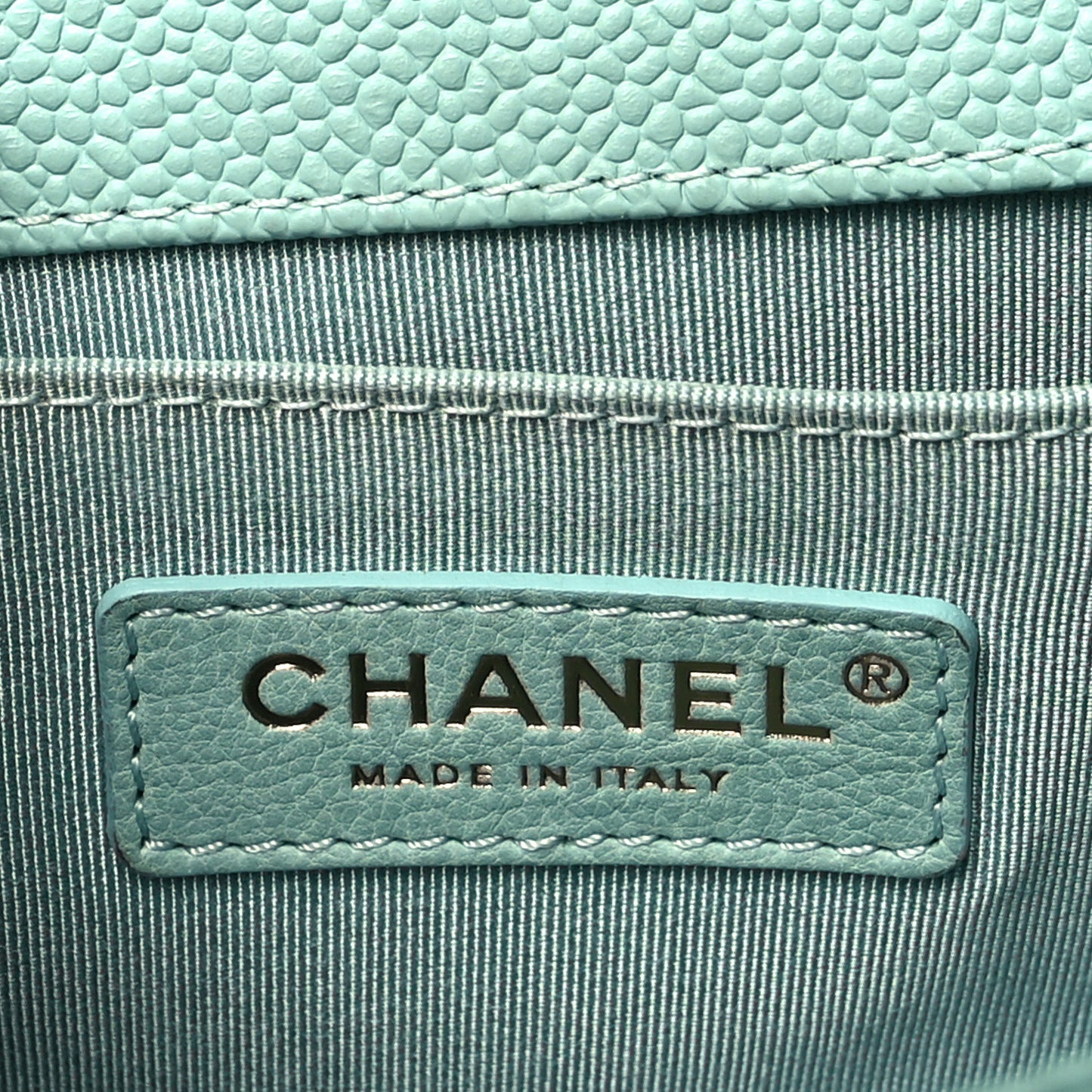 Caviar Quilted Small Boy Flap Light Blue