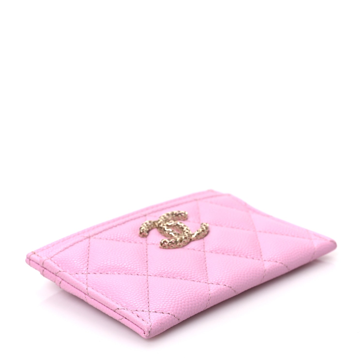 Chanel Caviar Metal Perforated Quilted Card Holder Lilas 4 of 7