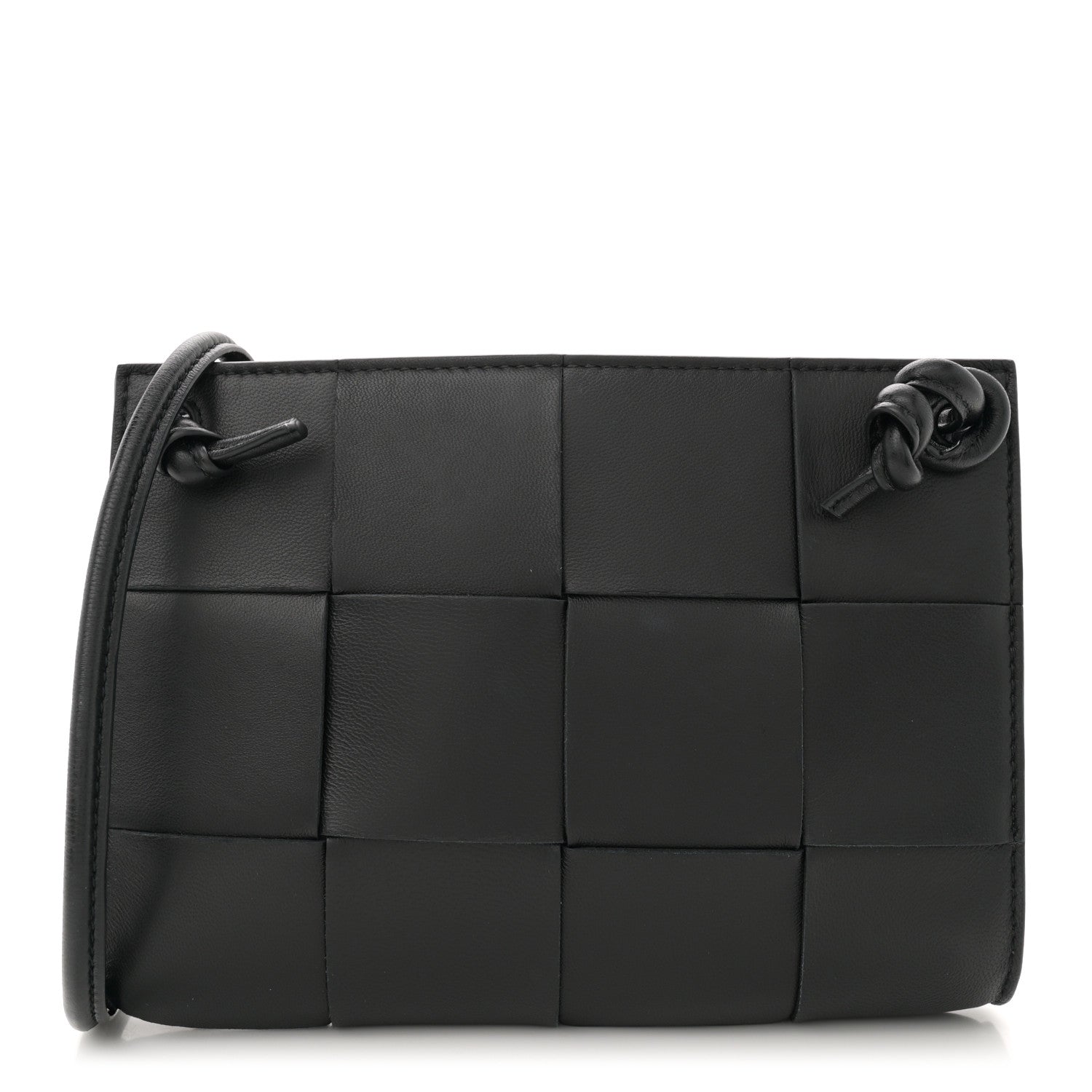 Bottega Veneta Lambskin Maxi Intrecciato Mini Cassette Crossbody Pouch Black 1 of 10
