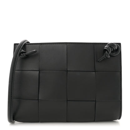 Bottega Veneta Lambskin Maxi Intrecciato Mini Cassette Crossbody Pouch Black 1 of 10
