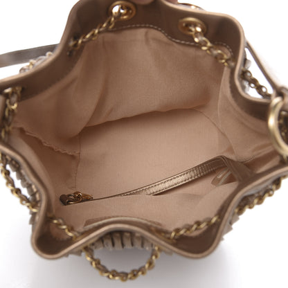 Chanel Metallic Lambskin Coco Pleats Small Drawstring Bag Gold 6 of 11