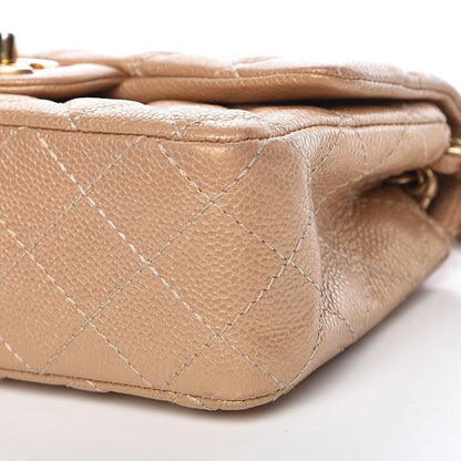 Chanel Metallic Caviar Quilted Mini Rectangular Flap Bronze 10 of 12