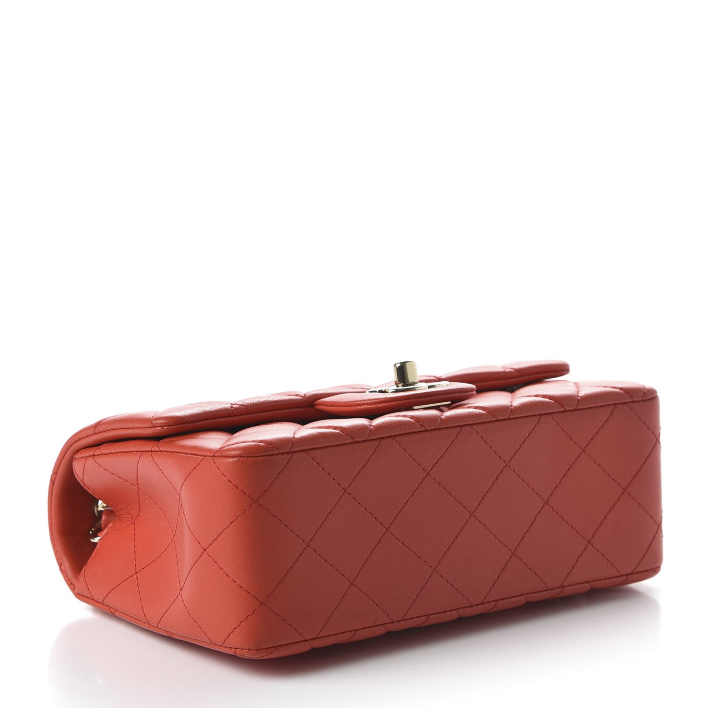Lambskin Quilted Mini Rectangular Flap Red
