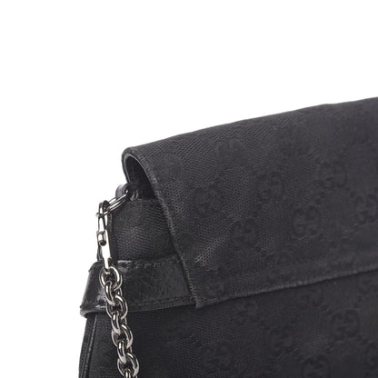 Gucci Monogram Horsebit Chain Clutch Black 10 of 13