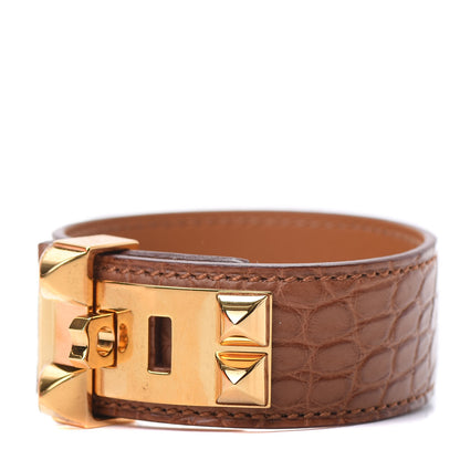 Hermes Matte Alligator Collier de Chien CDC 24 Bracelet T3 Gold 1 of 7