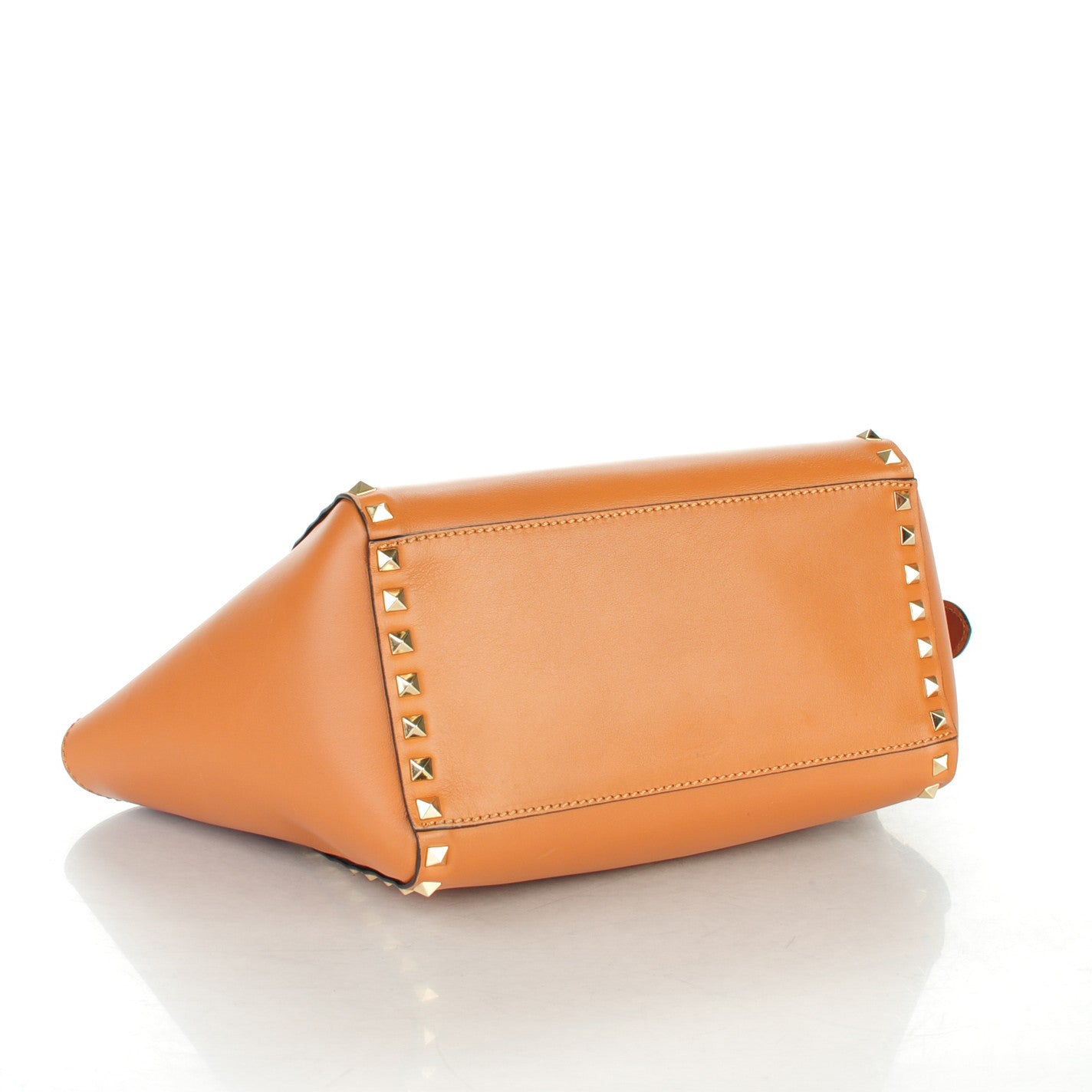 Valentino Garavani Vitello Small Rockstud Double Handle Tote Tan 4 of 7