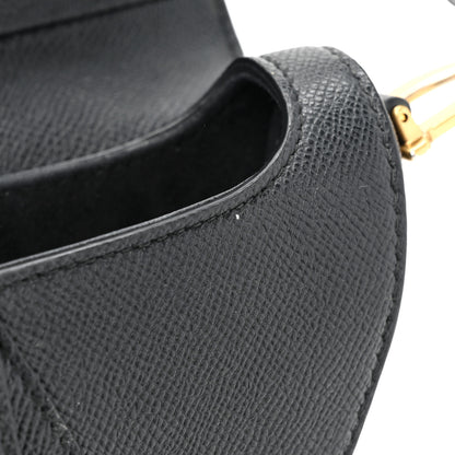 Christian Dior Grained Calfskin Mini Saddle Bag With Strap Black 11 of 12