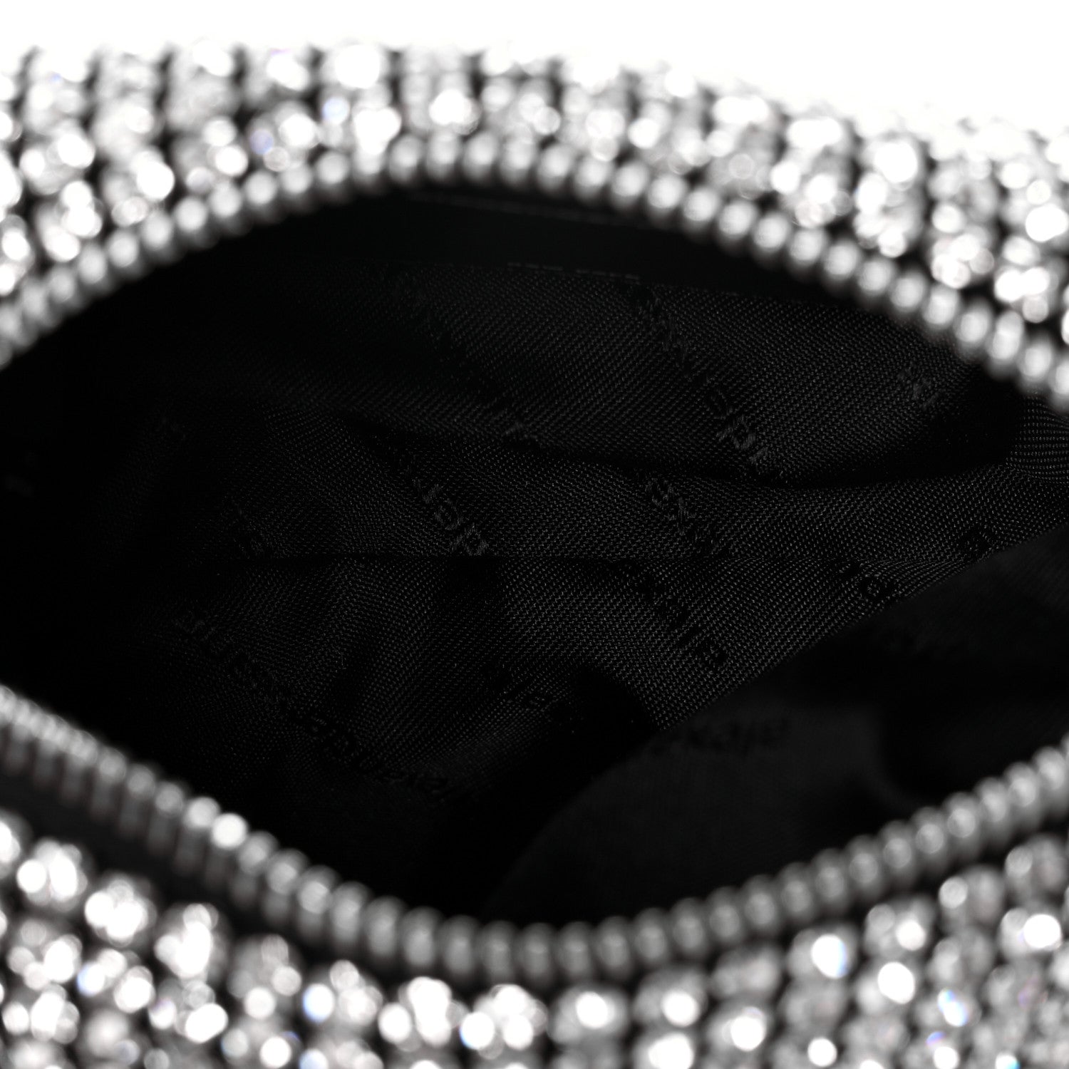 Alexander Wang Mesh Crystal Rhinestone Mini Heiress Pouch Black Silver 5 of 9