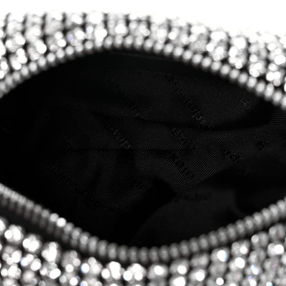 Alexander Wang Mesh Crystal Rhinestone Mini Heiress Pouch Black Silver 5 of 9