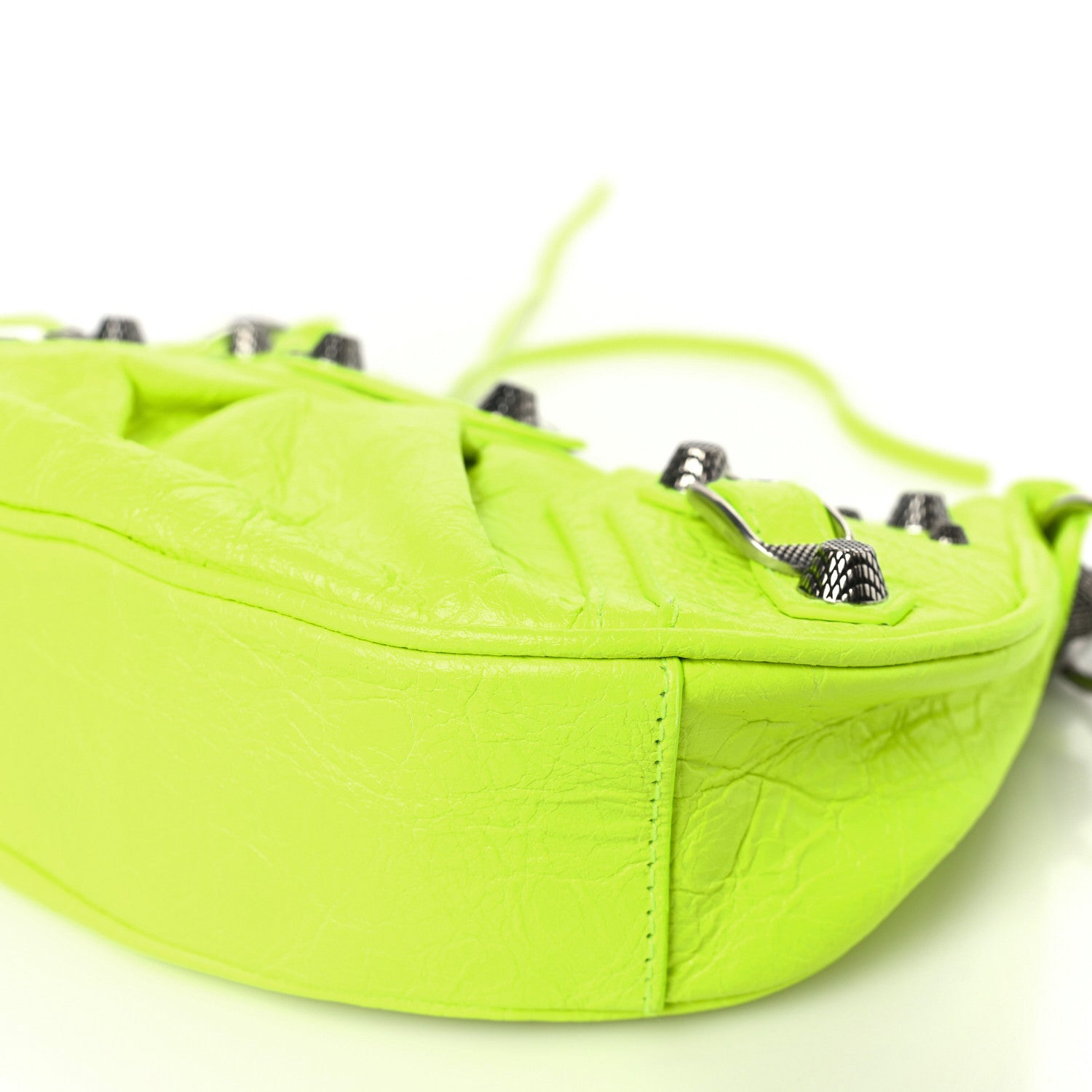 Balenciaga Agneau Arena Le Cagole Chain Shoulder Bag XS Fluo Yellow 8 of 9