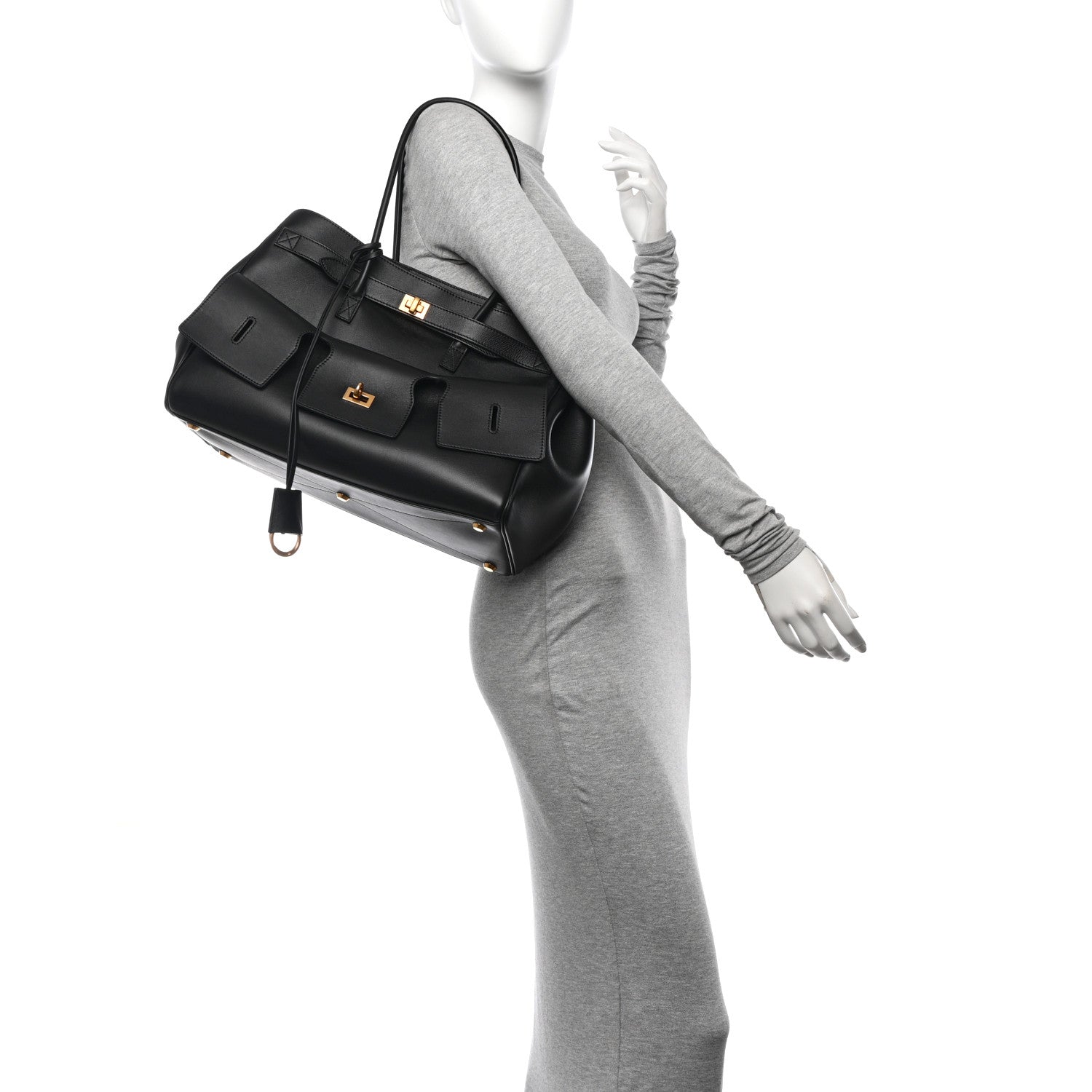 Balenciaga Smooth Calfskin Medium Bel Air Carry All Bag Black 2 of 9