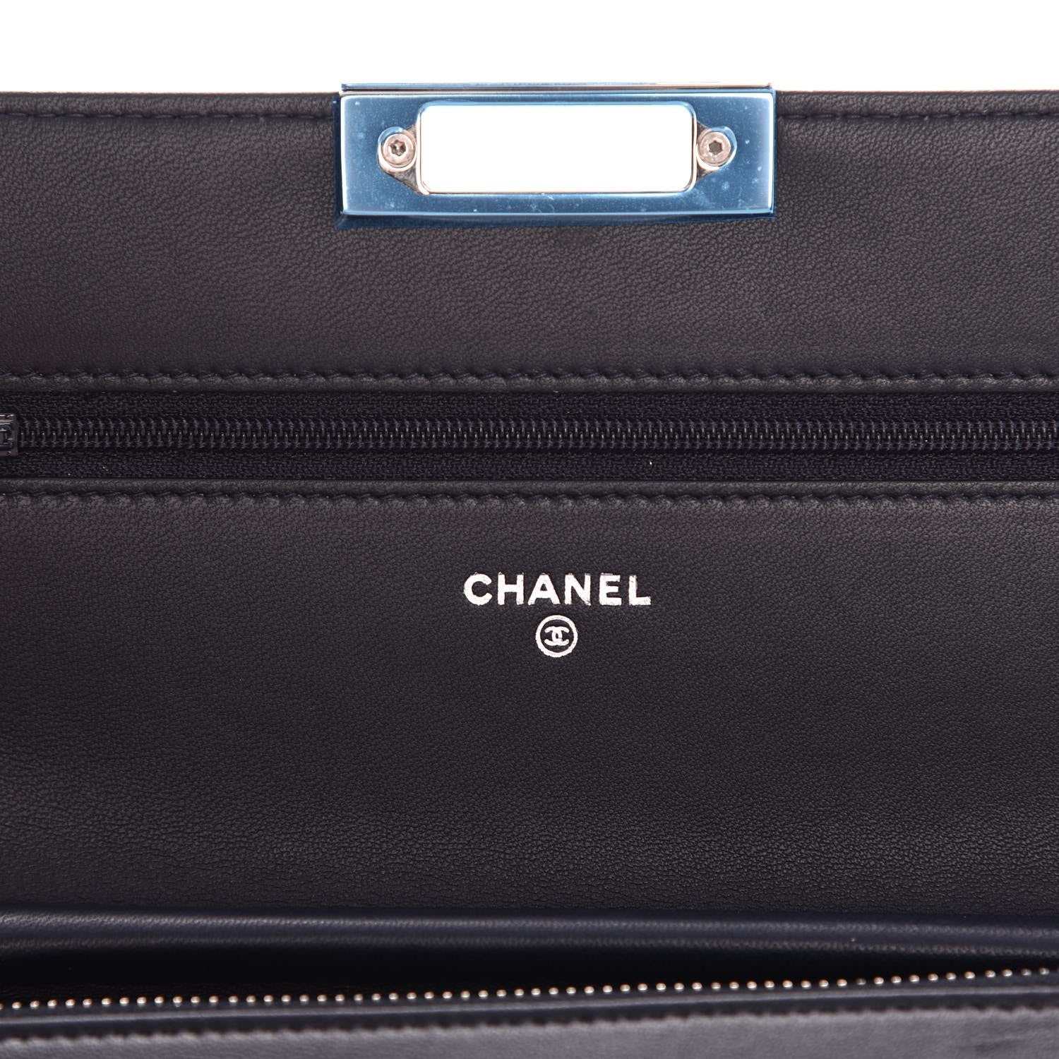 Chanel Lambskin Quilted Golden Class Wallet on Chain WOC Navy 6 of 9