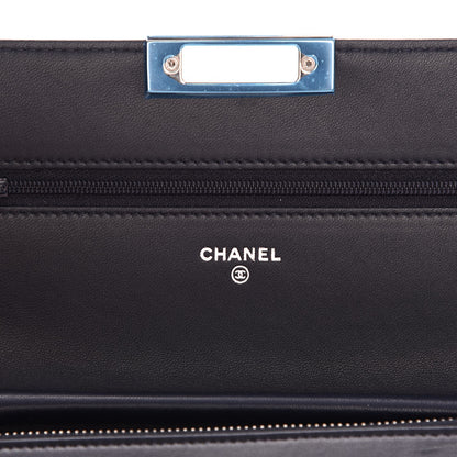 Chanel Lambskin Quilted Golden Class Wallet on Chain WOC Navy 6 of 9