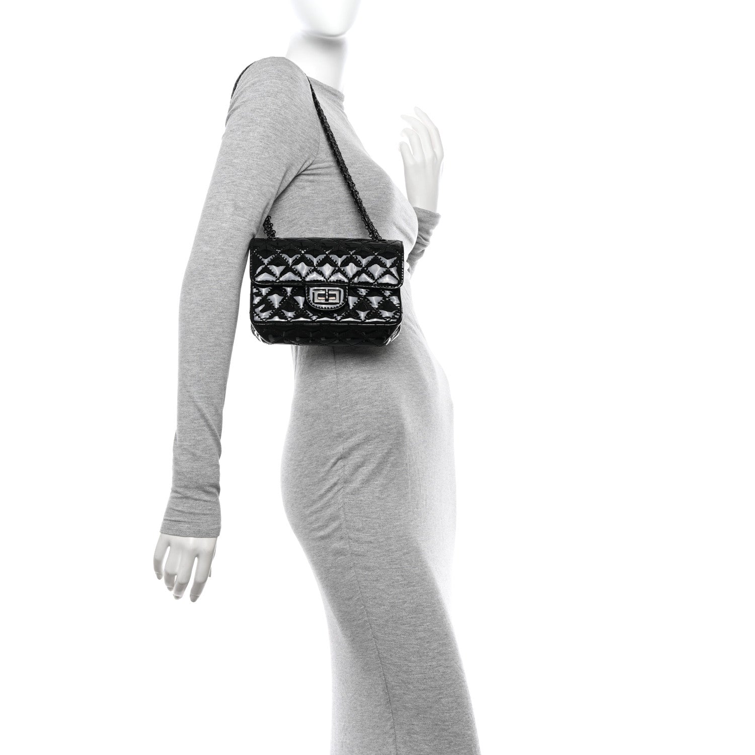 Chanel Patent Calfskin Quilted 2.55 Reissue Mini Flap So Black 2 of 12
