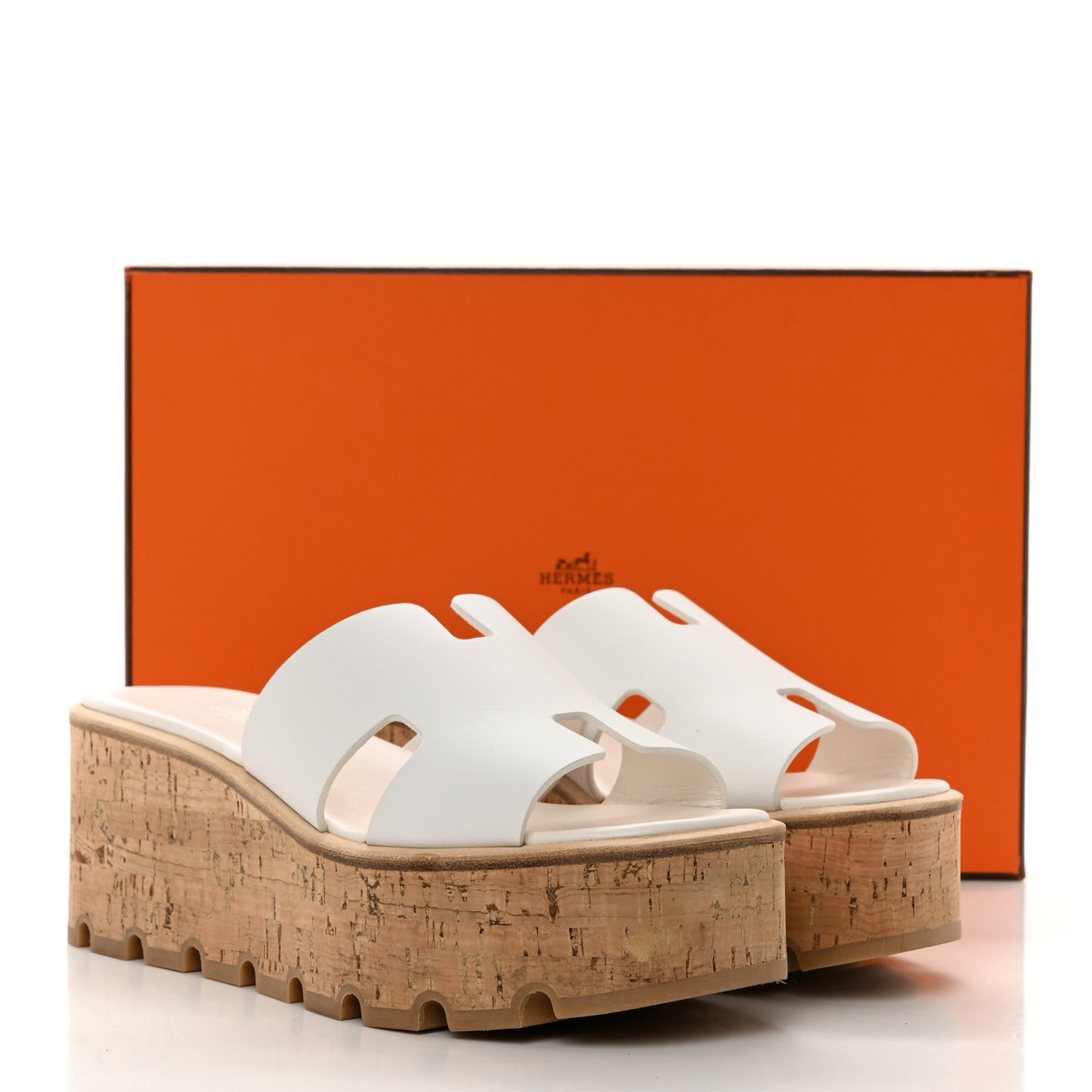 Calfskin Cork Eze 30 Sandals 37 White