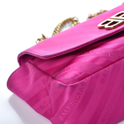 Balenciaga Nylon Jacquard Diagonal Logo S BB Round Shoulder Bag Rose Magenta 10 of 15