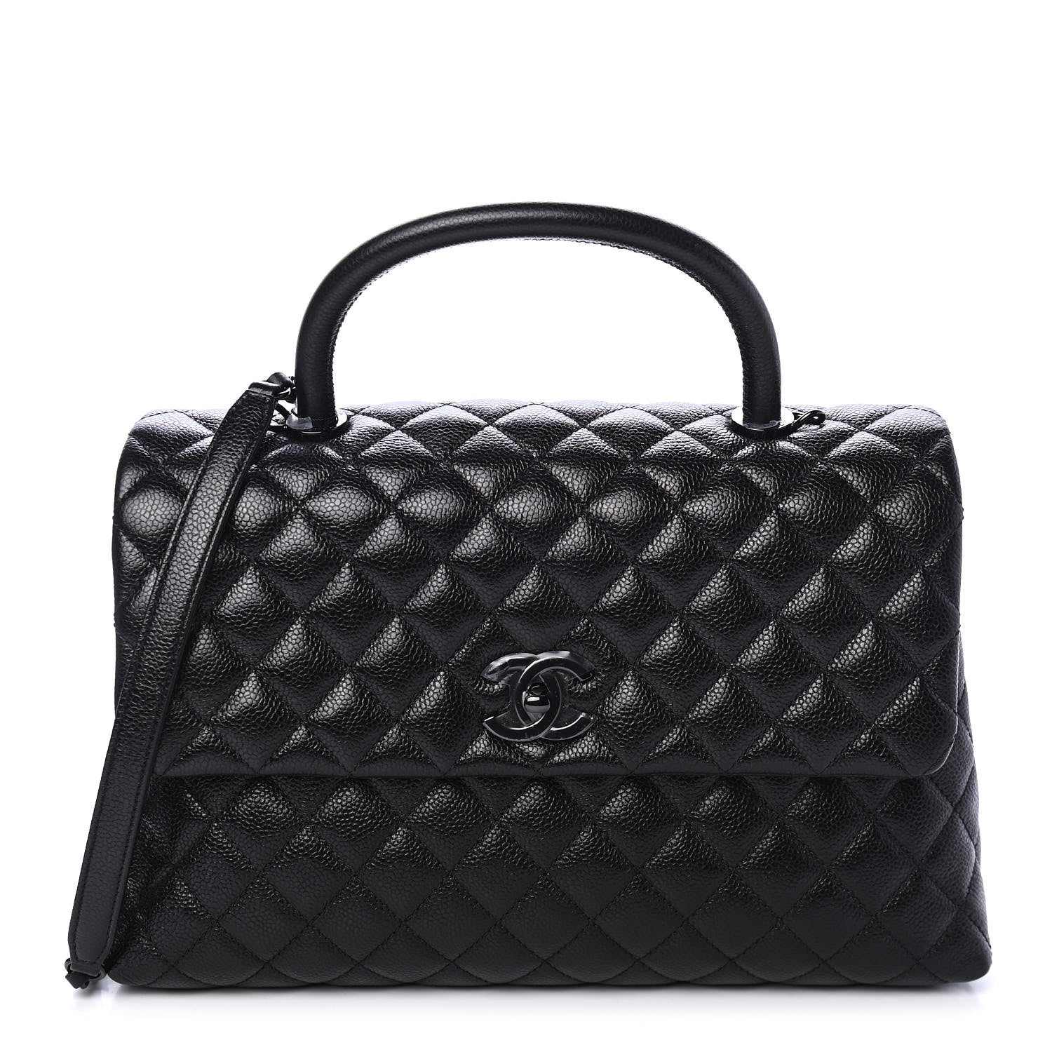 Chanel Caviar Quilted Medium Coco Handle Flap So Black 1 of 10