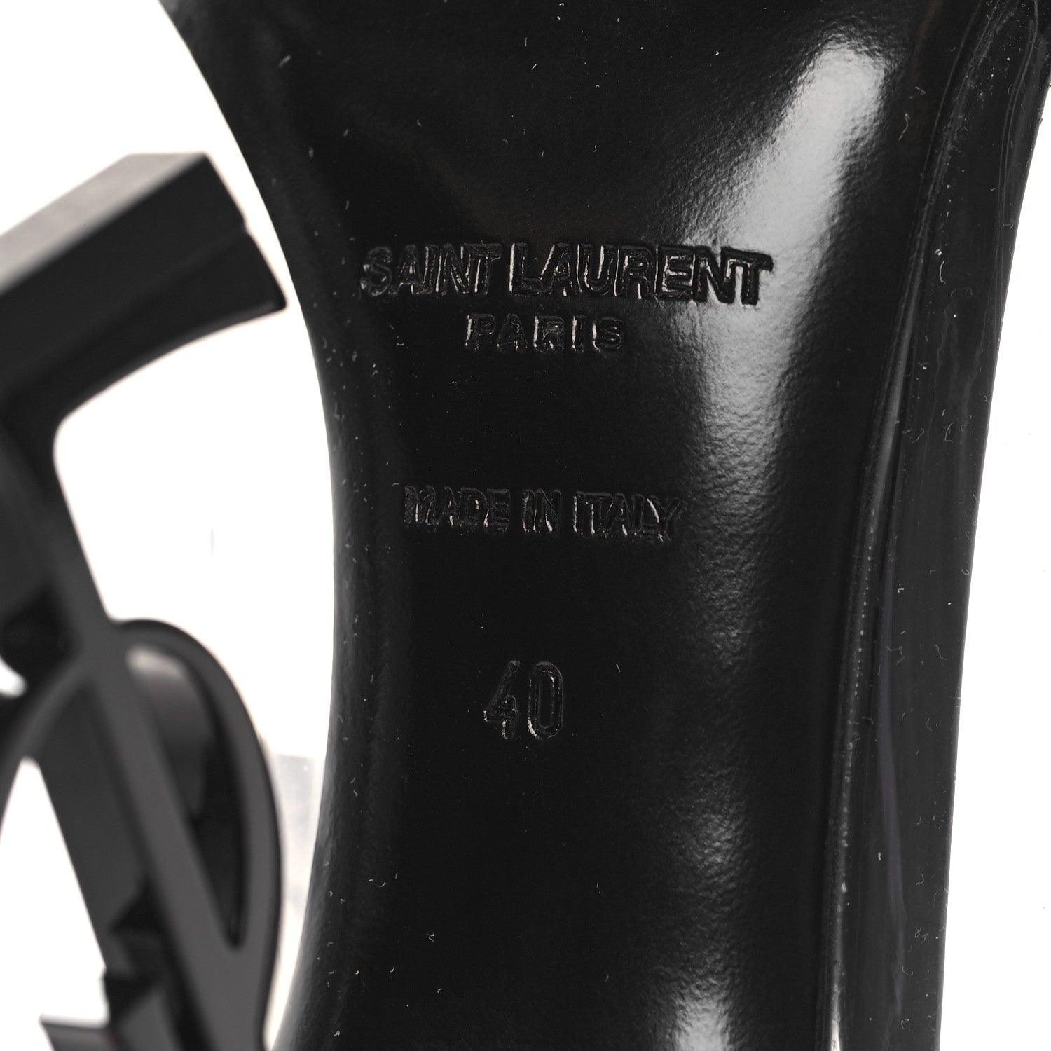 Saint Laurent Patent Calfskin PVC Opyum 110 Pump 40 Black Transparent 7 of 9