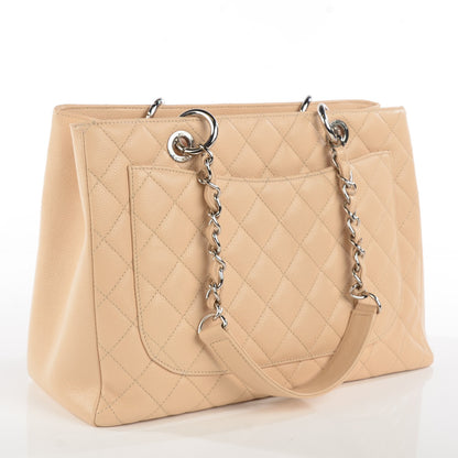 Chanel Caviar Quilted Grand Shopping Tote GST Beige Clair 3 of 7
