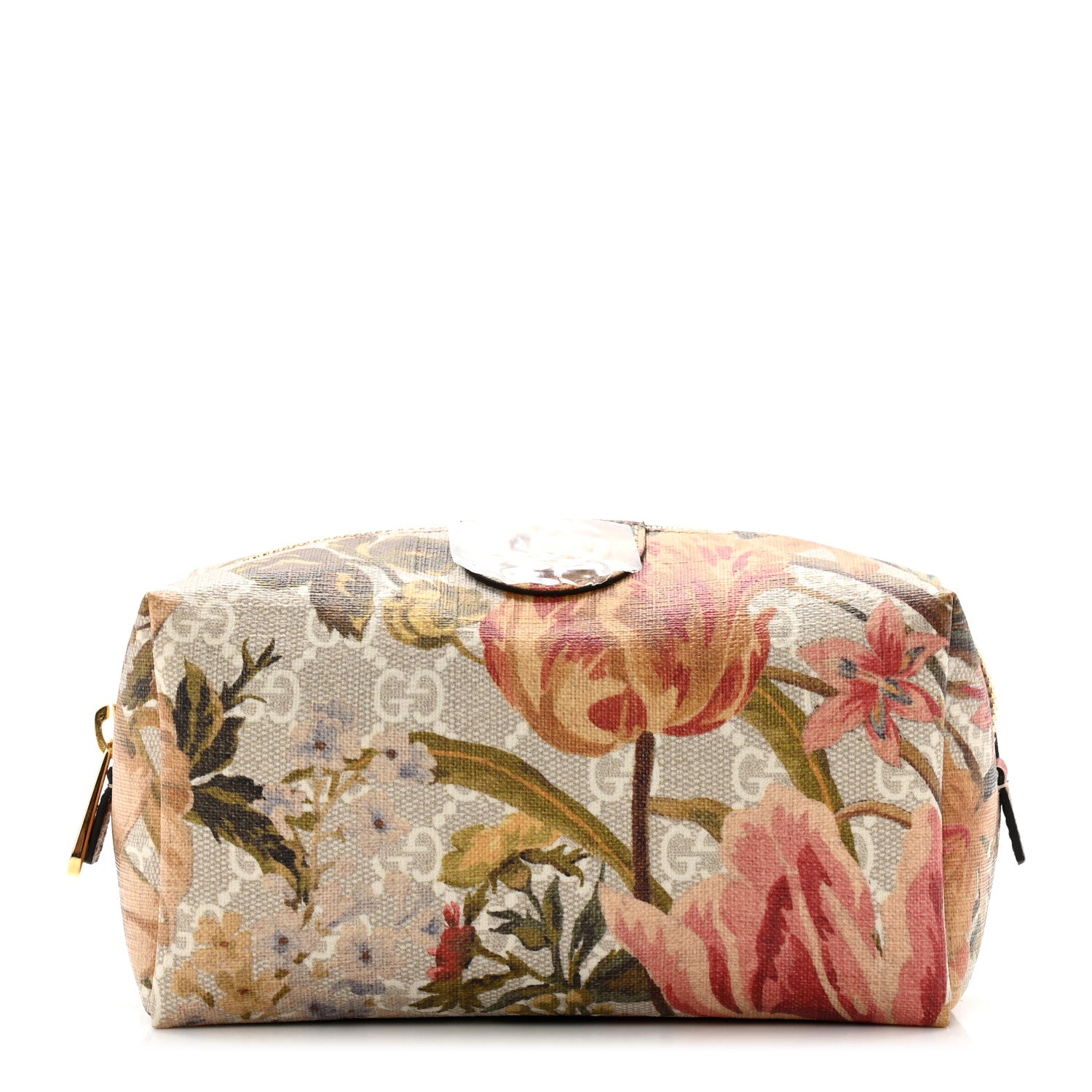 Gucci GG Supreme Monogram Water Flora Small Ophidia Cosmetic Case Beige White Multicolor 1 of 6