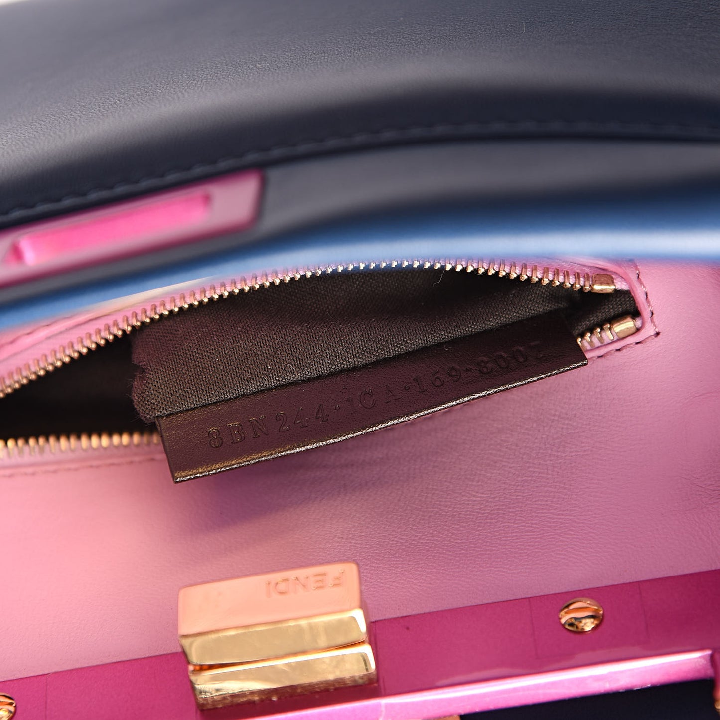 Nappa Colorblock Mini Peekaboo Iconic Satchel Iris Magenta Bubblegum